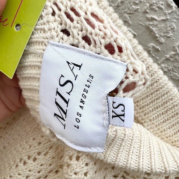 MISA matching set: crochet cream bra top and midi skirt XS - Picture 4 of 8